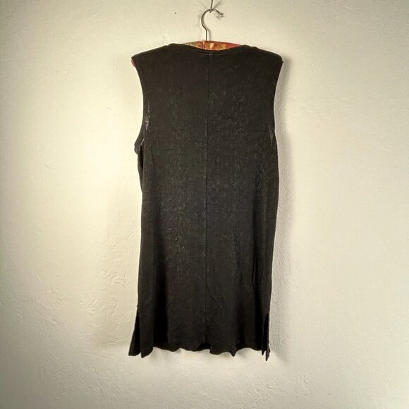 Bread Womens Knit Pullover Vest Tank TopTunic V-Neck Comfy Stretch Gothic Black - Picture 2 of 8